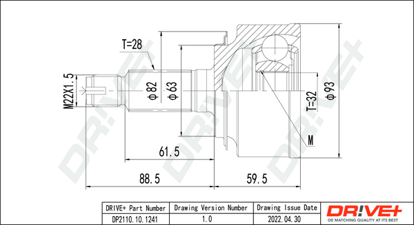 Kit giunti, Semiasse - DP2110.10.1241 Dr!ve+