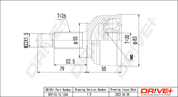 Joint Kit, drive shaft - DP2110.10.1244 Dr!ve+