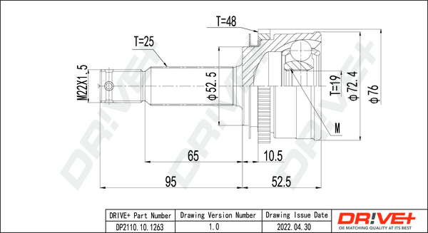 Kit giunti, Semiasse - DP2110.10.1263 Dr!ve+