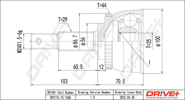 Kit giunti, Semiasse - DP2110.10.1368 Dr!ve+