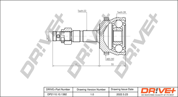 Kit giunti, Semiasse - DP2110.10.1382 Dr!ve+
