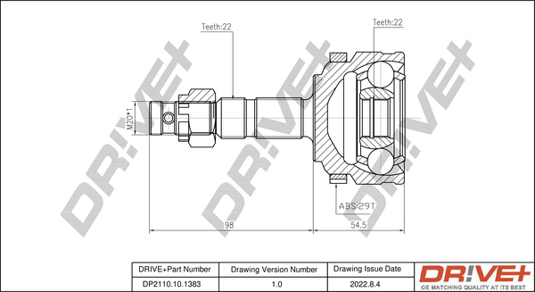 Kit giunti, Semiasse - DP2110.10.1383 Dr!ve+