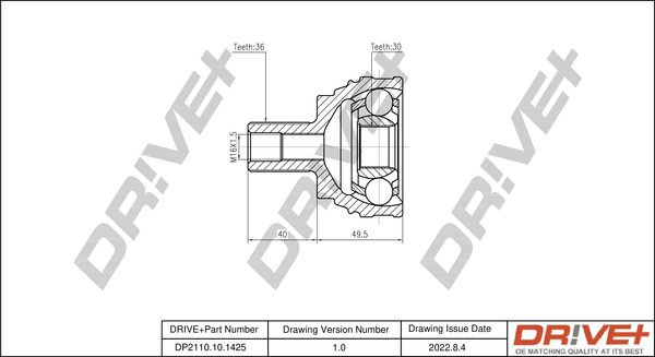 Joint Kit, drive shaft - DP2110.10.1425 Dr!ve+