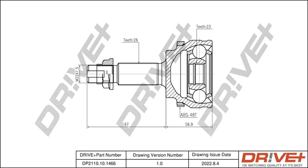 Joint Kit, drive shaft - DP2110.10.1466 Dr!ve+