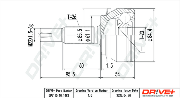 Joint Kit, drive shaft - DP2110.10.1493 Dr!ve+