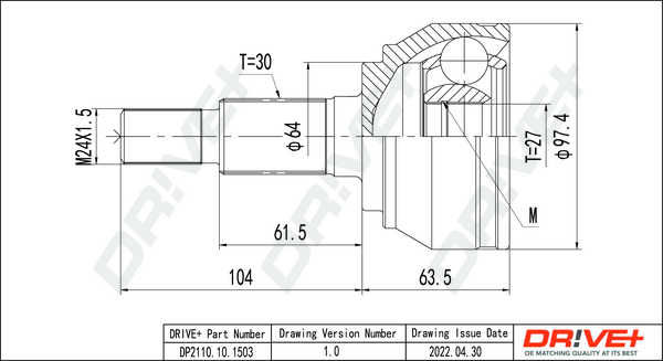 Kit giunti, Semiasse - DP2110.10.1503 Dr!ve+