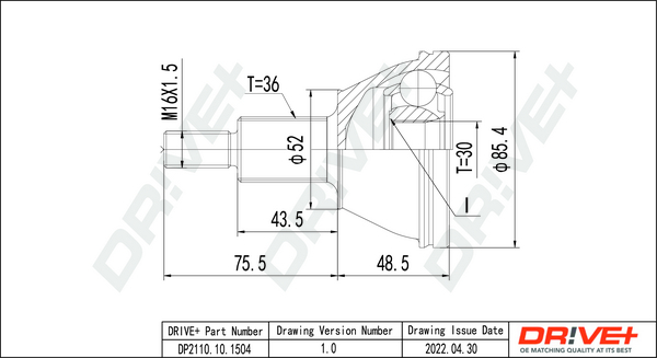 Kit giunti, Semiasse - DP2110.10.1504 Dr!ve+