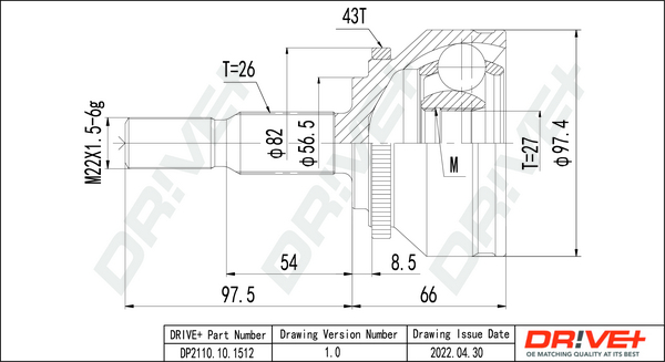 Joint Kit, drive shaft - DP2110.10.1512 Dr!ve+