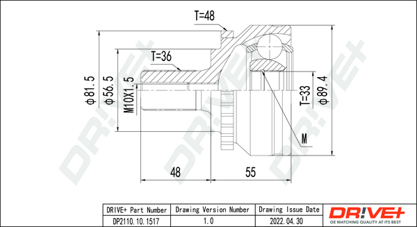 Joint Kit, drive shaft - DP2110.10.1517 Dr!ve+