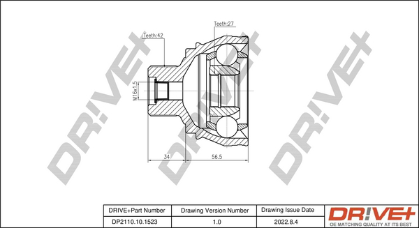 Joint Kit, drive shaft - DP2110.10.1523 Dr!ve+