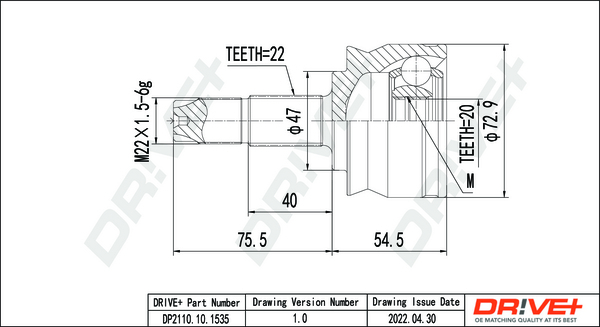Kit giunti, Semiasse - DP2110.10.1535 Dr!ve+