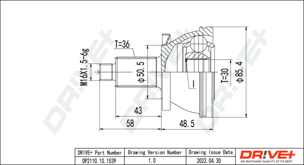 Joint Kit, drive shaft - DP2110.10.1539 Dr!ve+