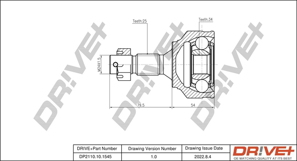 Joint Kit, drive shaft - DP2110.10.1545 Dr!ve+