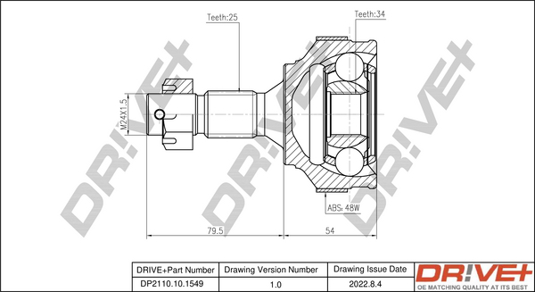 Joint Kit, drive shaft - DP2110.10.1549 Dr!ve+