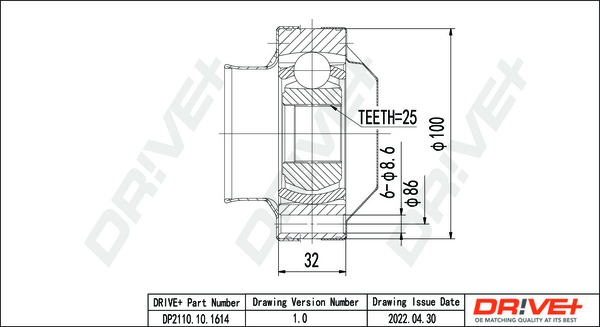 Kit giunti, Semiasse - DP2110.10.1614 Dr!ve+