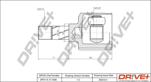 Kit giunti, Semiasse - DP2110.10.1630 Dr!ve+
