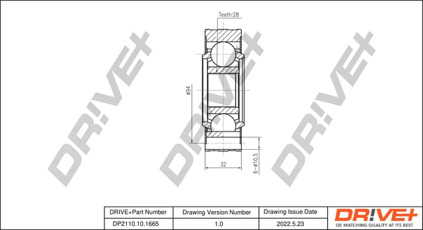 Kit giunti, Semiasse - DP2110.10.1665 Dr!ve+