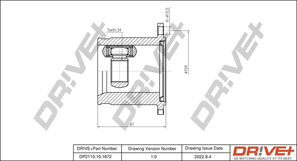 Kit giunti, Semiasse - DP2110.10.1672 Dr!ve+