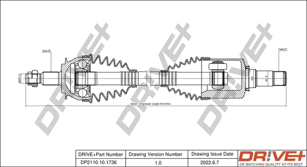 Drive Shaft - DP2110.10.1736 Dr!ve+