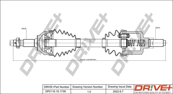 Drive Shaft - DP2110.10.1739 Dr!ve+
