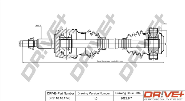 Drive Shaft - DP2110.10.1743 Dr!ve+