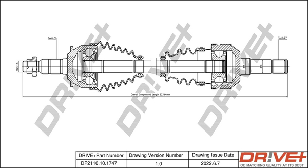 Albero motore/Semiasse - DP2110.10.1747 Dr!ve+