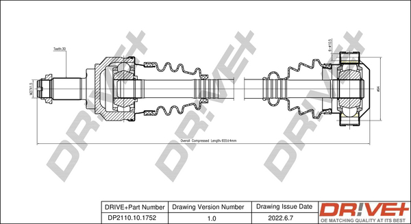 Drive Shaft - DP2110.10.1752 Dr!ve+