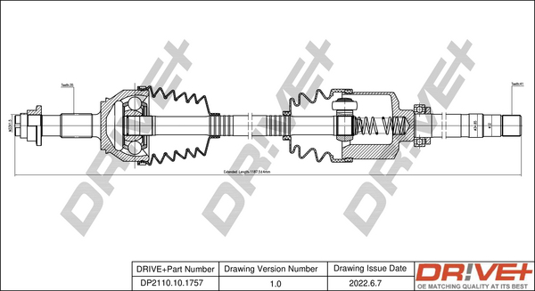 Drive Shaft - DP2110.10.1757 Dr!ve+