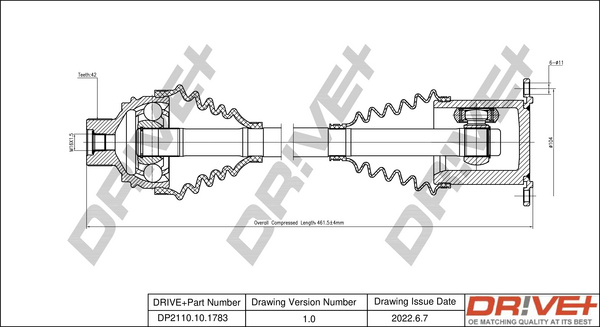 Albero motore/Semiasse - DP2110.10.1783 Dr!ve+