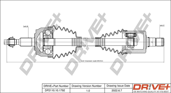 Drive Shaft - DP2110.10.1792 Dr!ve+