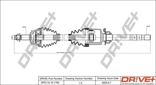 Albero motore/Semiasse - DP2110.10.1794 Dr!ve+