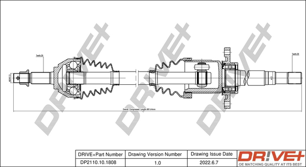 Drive Shaft - DP2110.10.1808 Dr!ve+
