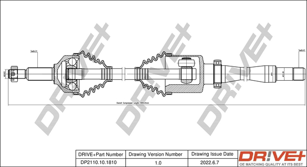 Drive Shaft - DP2110.10.1810 Dr!ve+