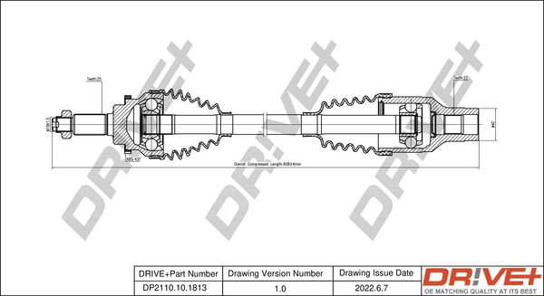 Albero motore/Semiasse - DP2110.10.1813 Dr!ve+