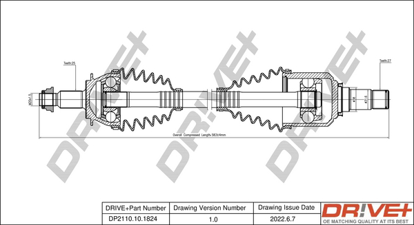 Drive Shaft - DP2110.10.1824 Dr!ve+