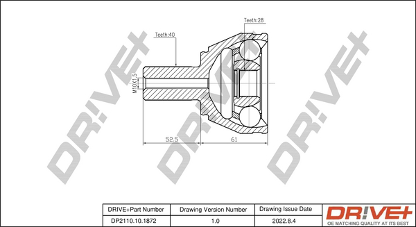 Joint Kit, drive shaft - DP2110.10.1872 Dr!ve+