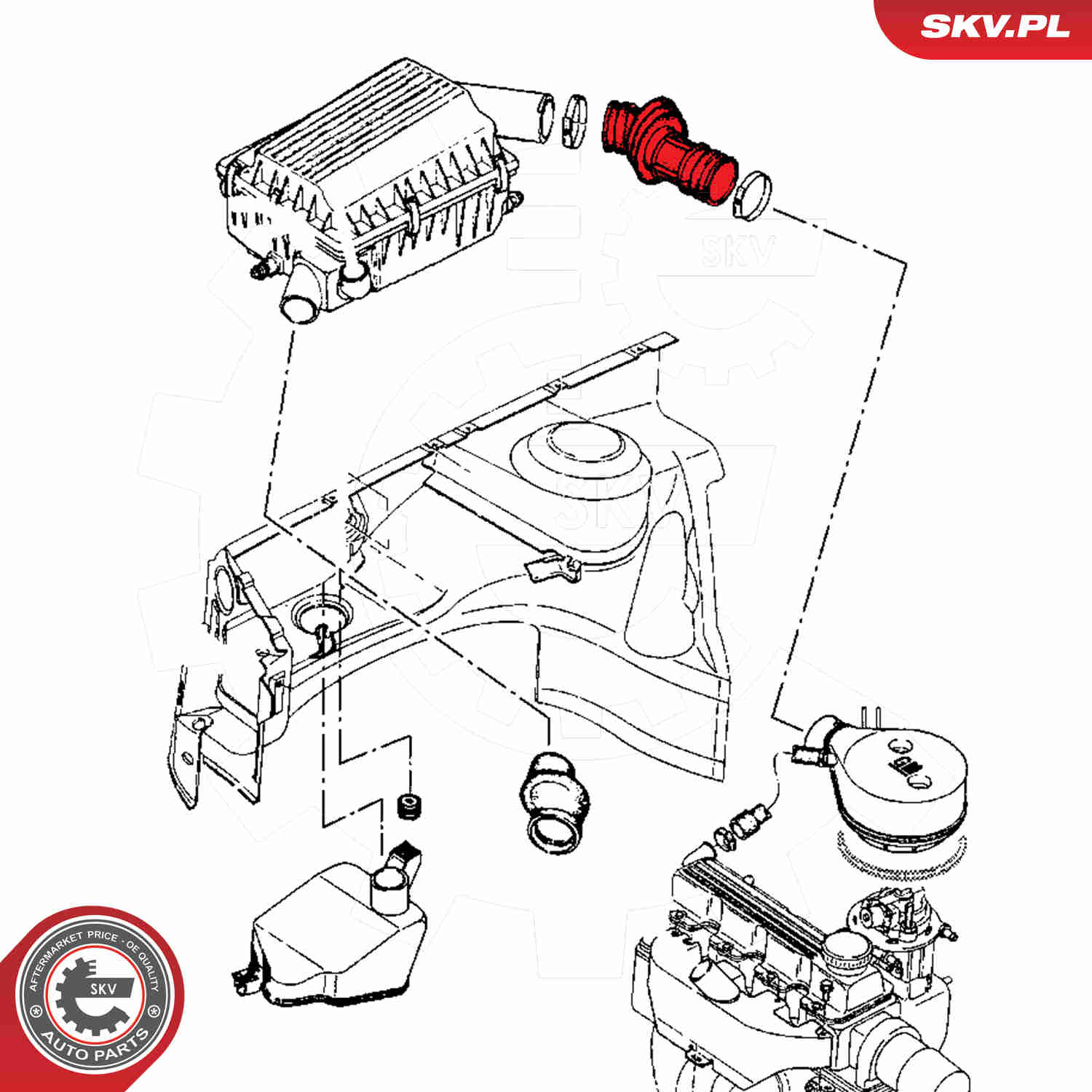 Intake Hose, air filter - 24SKV467 ESEN SKV