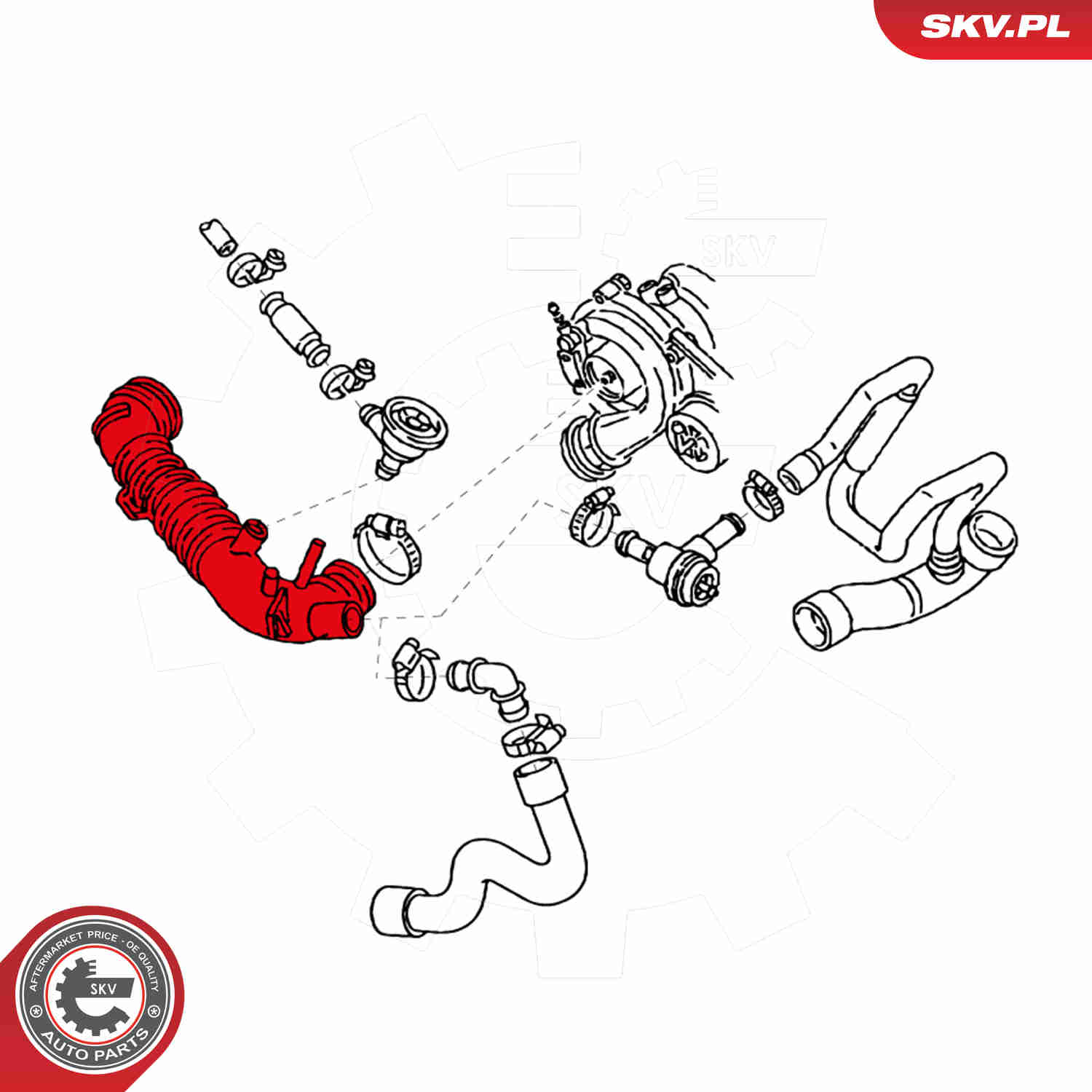 Intake Hose, air filter - 24SKV501 ESEN SKV