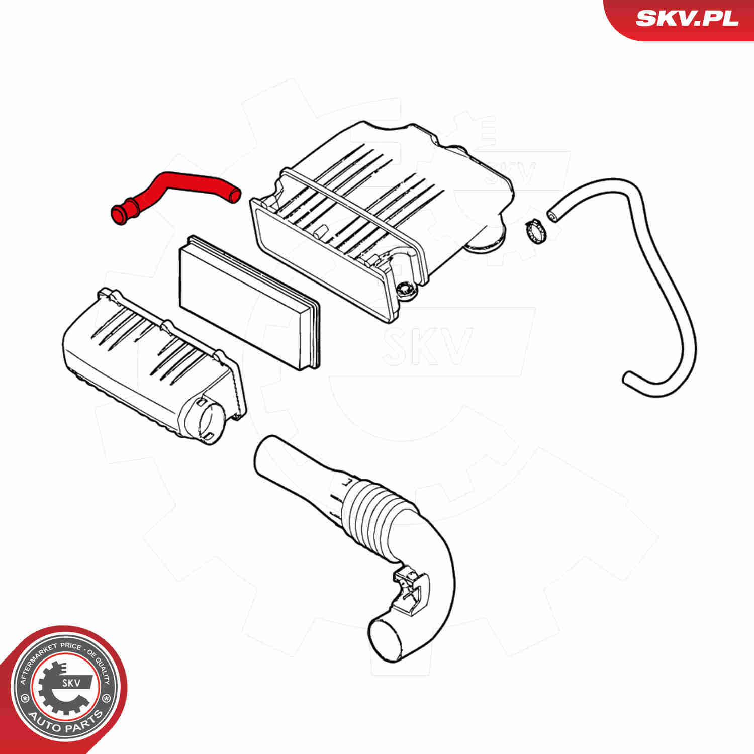 Intake Hose, air filter - 24SKV852 ESEN SKV