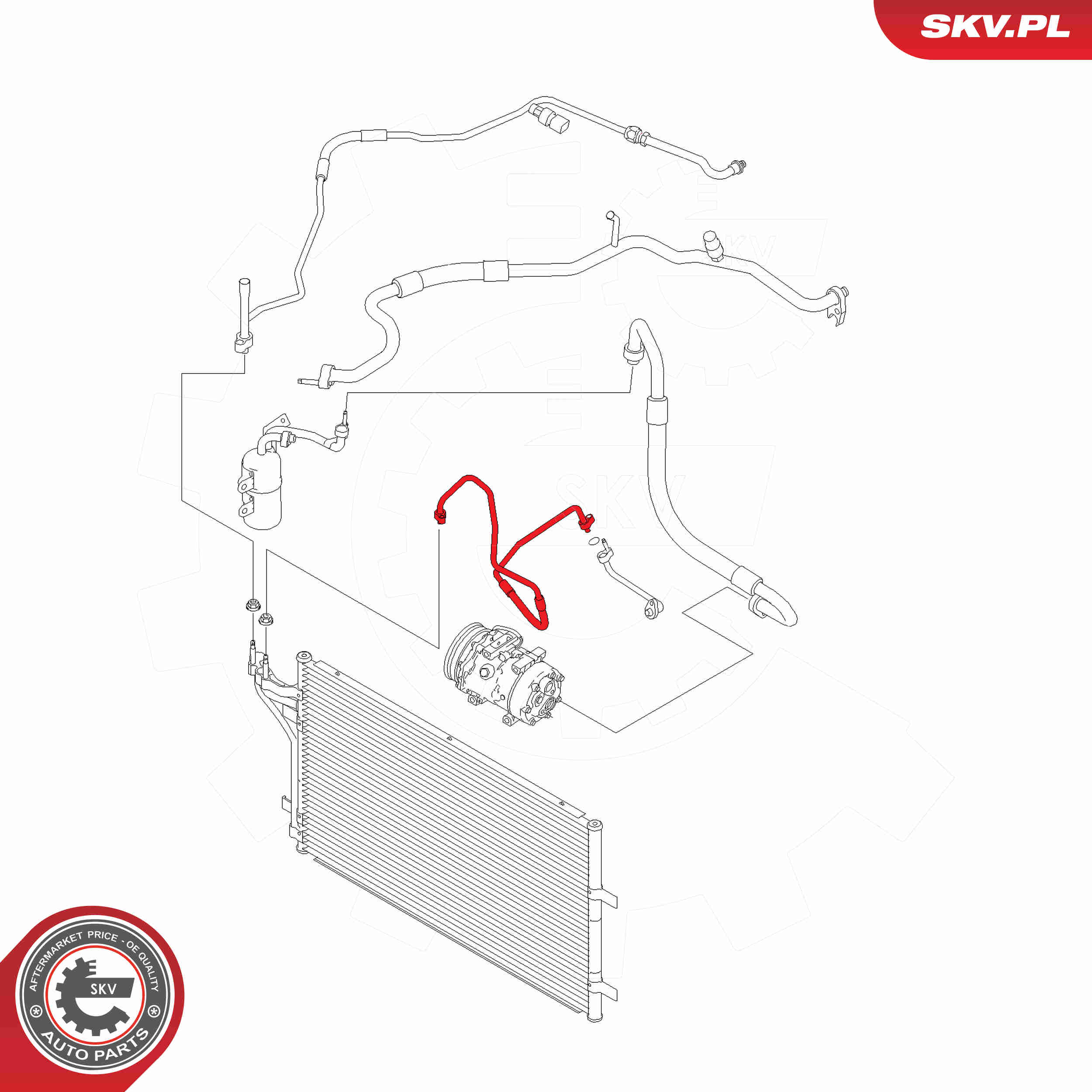High Pressure Line, air conditioning - 43SKV510 ESEN SKV