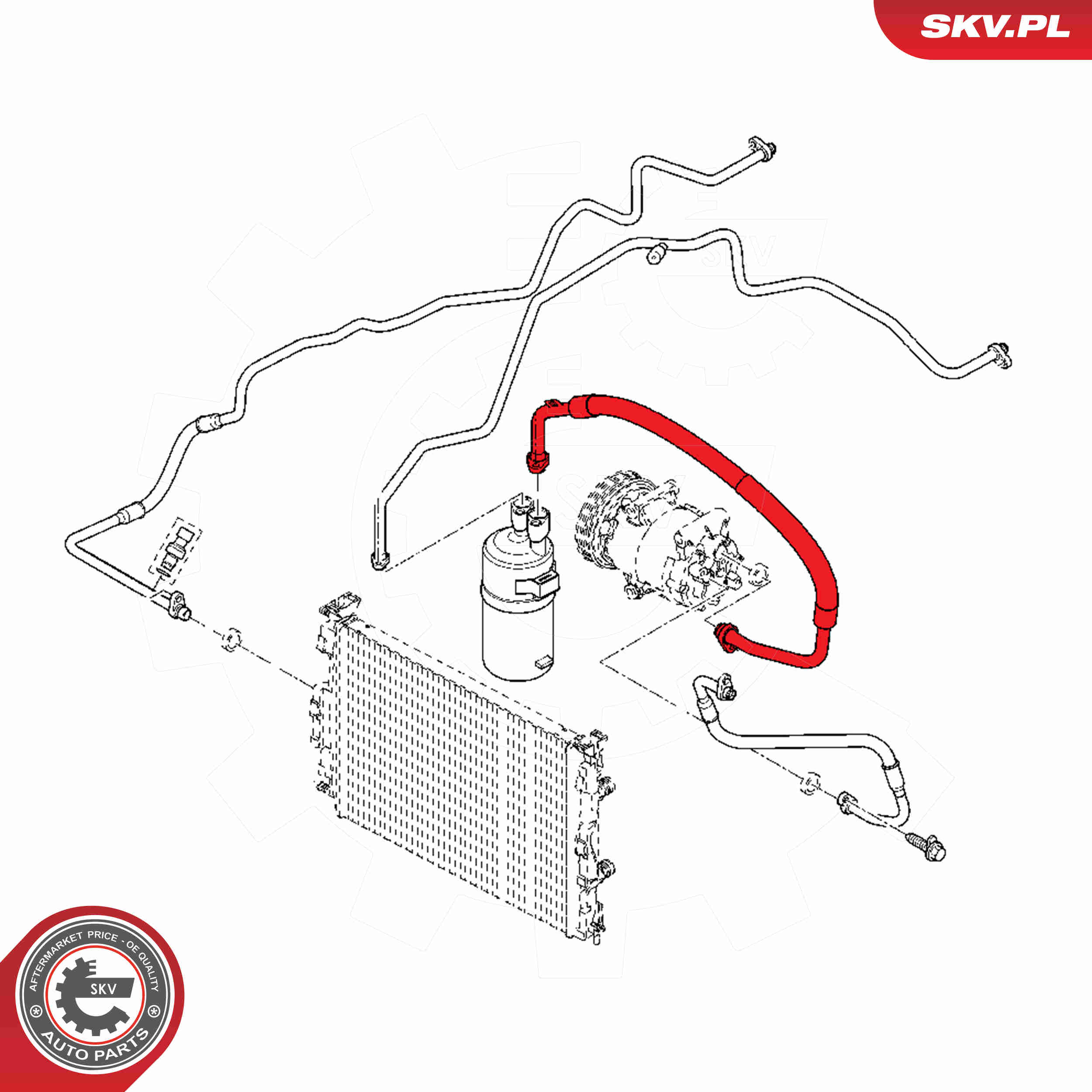 High Pressure Line, air conditioning - 43SKV521 ESEN SKV