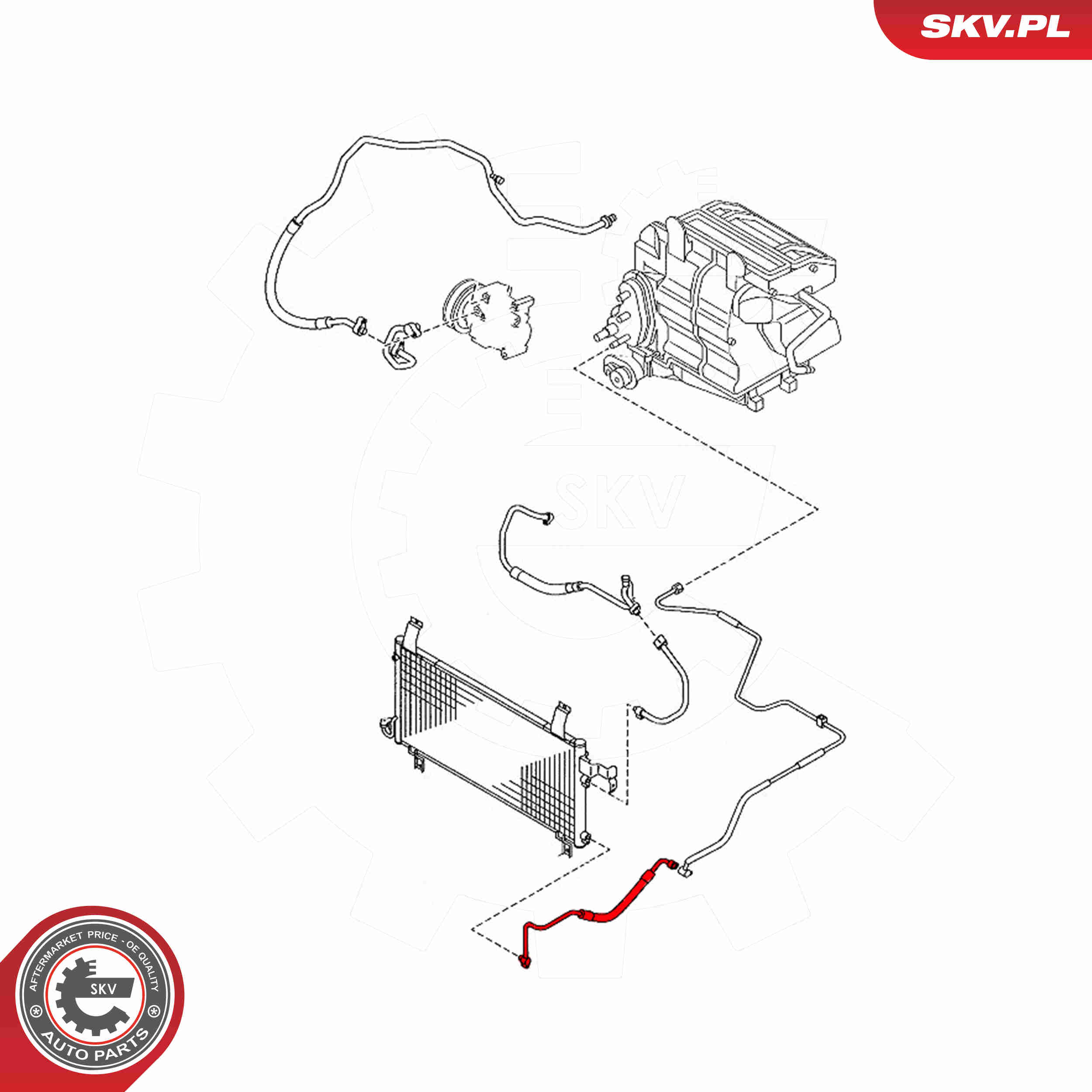 High Pressure Line, air conditioning - 43SKV535 ESEN SKV