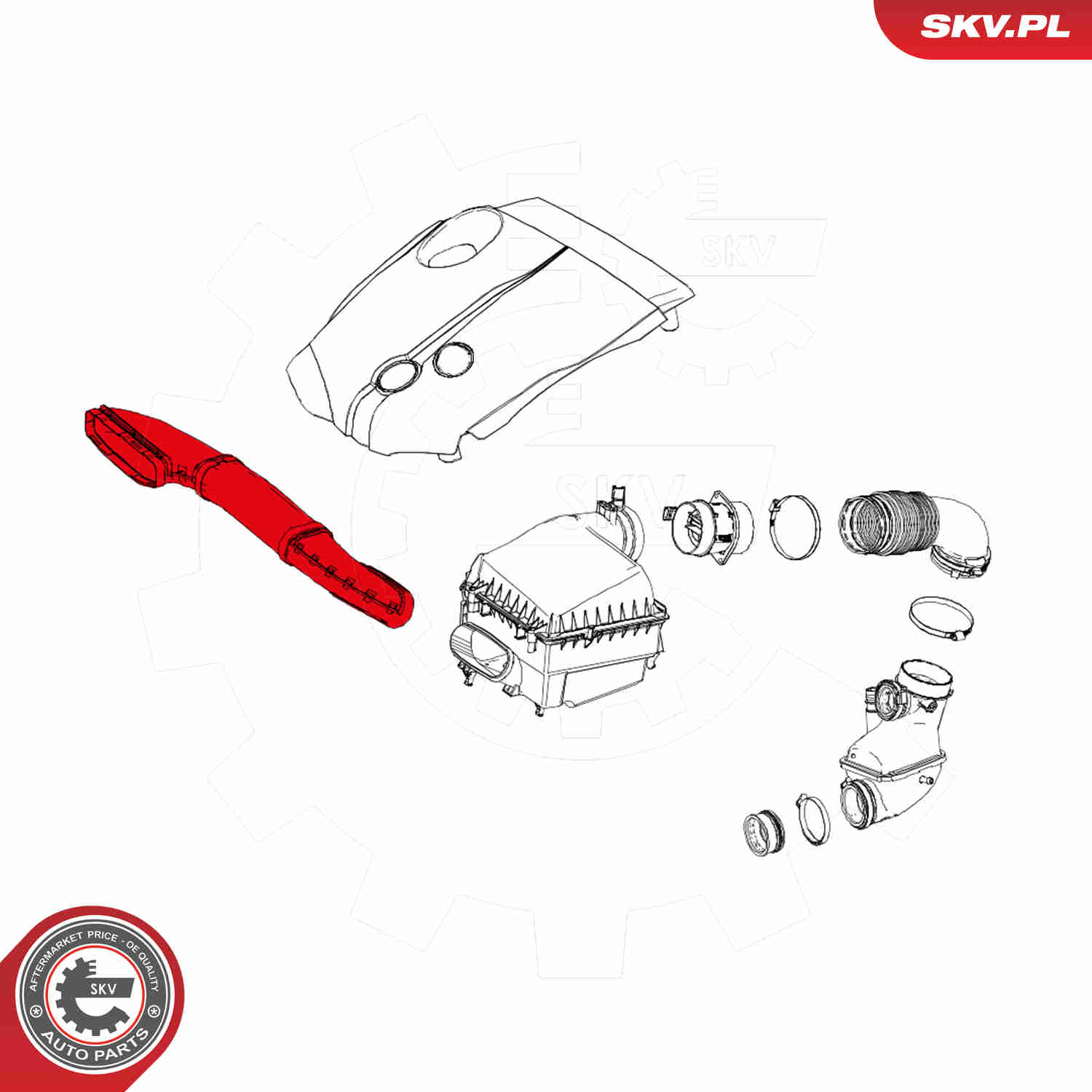Intake Hose, air filter - 43SKV909 ESEN SKV