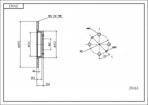 Brake Disc - 214 163 HART