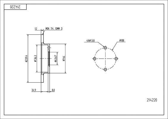 Brake Disc - 214 220 HART