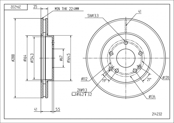 Brake Disc - 214 232 HART