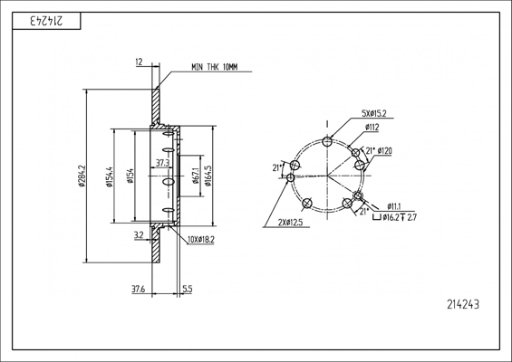 Brake Disc - 214 243 HART