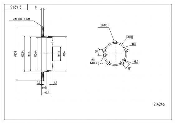 Bremsscheibe - 214 246 HART