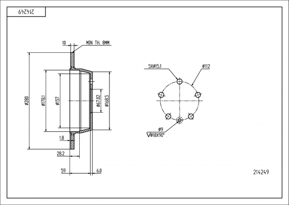 Brake Disc - 214 249 HART