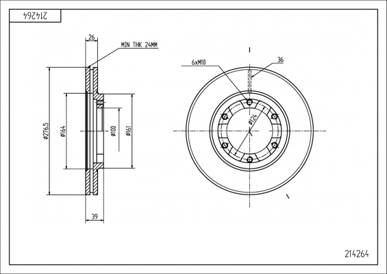 Brake Disc - 214 264 HART